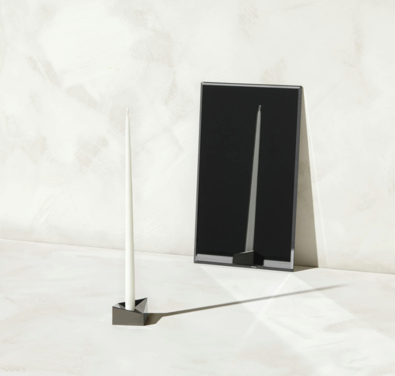 STOFF Nagel - reflect candle holder, small - svart chrome